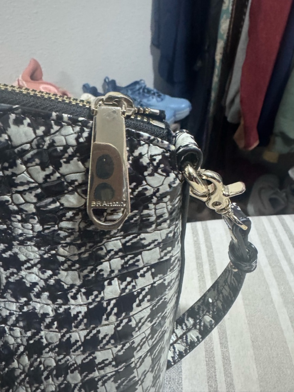 Brahmin Houndstooth Duxbury Satchel - Picture 4 of 5